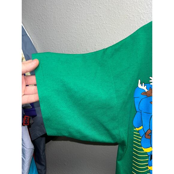 Vintage Santa Shirt Frequent Flyer Upgrades Rudolph Winter Humor Joke Tee XL - Picture 6 of 12